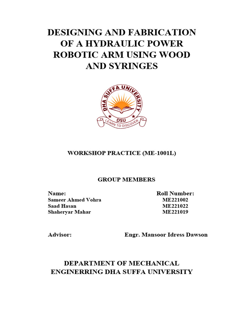 Hydraulic Robotic Arm Design Guide | PDF | Machines | Pressure