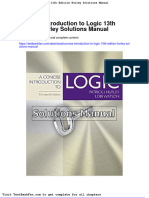 Full Download Concise Introduction To Logic 13th Edition Hurley Solutions Manual