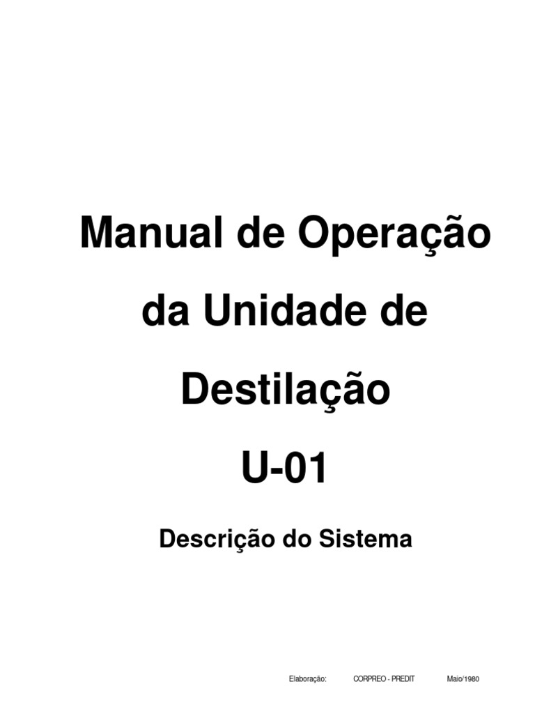 Manual da Unidade de Destilação U-01 | PDF | Diesel | Gás liquefeito de ...