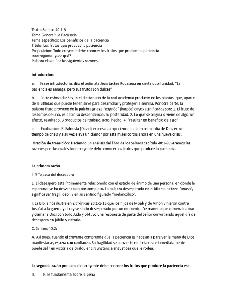 El Fruto de La Paciencia | PDF
