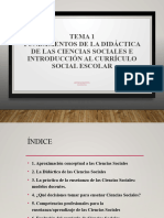 ' TEMA 1. Fundamentos de La Didáctica de Las Ciencias Sociales en La Formación Del Profesorado