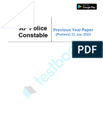 AP Police Constable (Prelims) Official Paper (Held On - 22 Jan 2023) (English)
