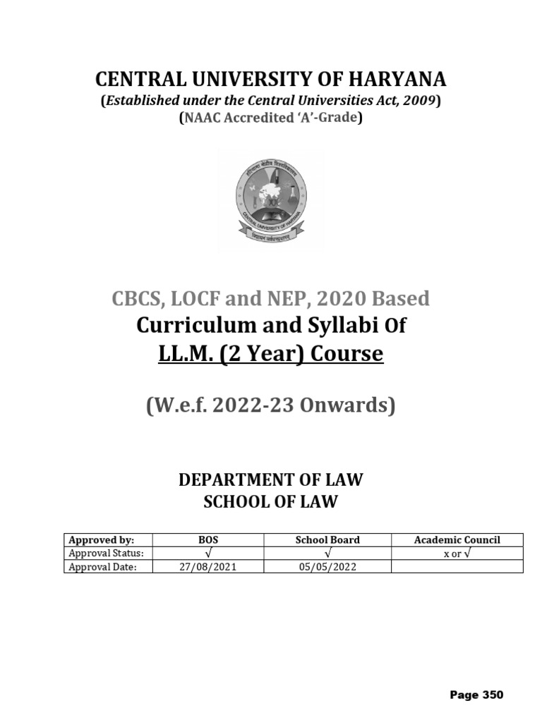 LL.M. Curriculum Overview 2022-23 | PDF | Lawyer | Curriculum