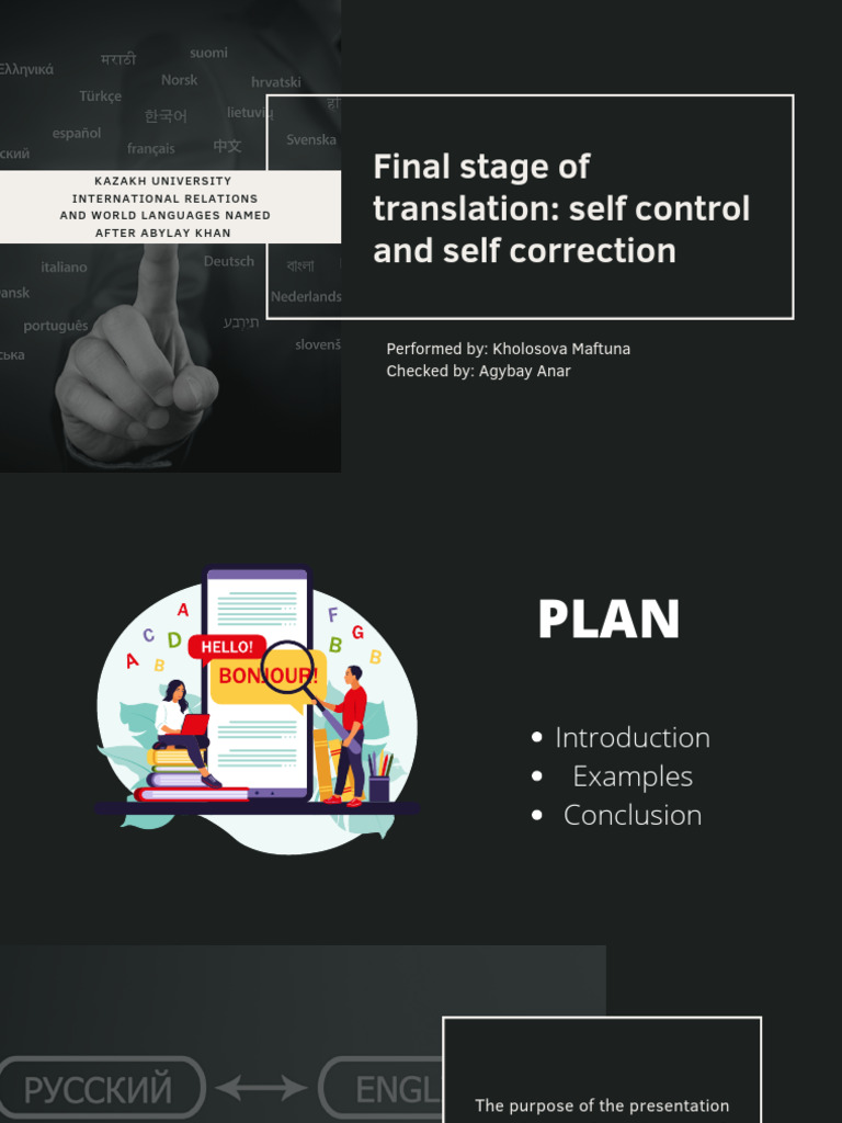 Final Stage of Translation Self Control and Self Correction | PDF