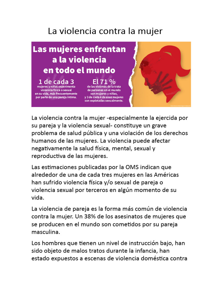 Prevalencia de violencia contra la mujer | PDF | La violencia contra ...
