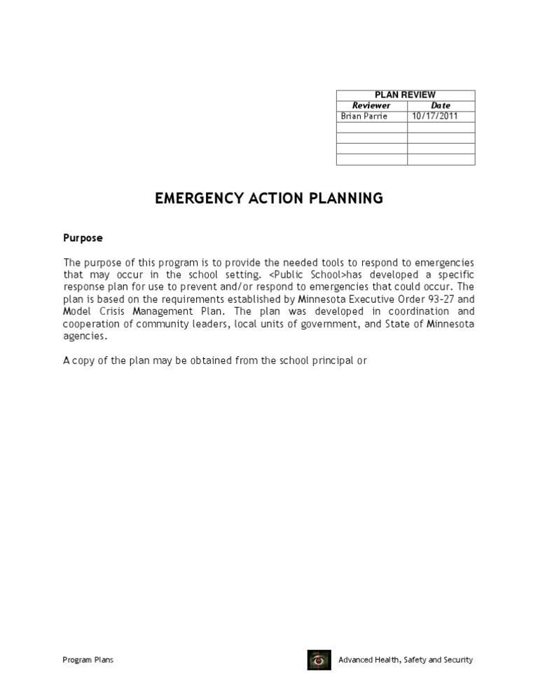 Ellsworth Emergency Action Planning Plan | PDF
