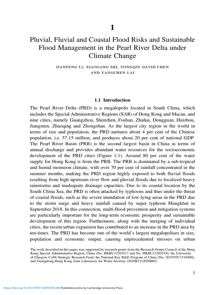 Flood Risks in Pearl River Delta | PDF | Flood | Sea Level Rise