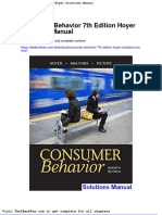 Full Download Consumer Behavior 7th Edition Hoyer Solutions Manual