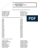 Ejercicios de Formulación de Química Inorgánica