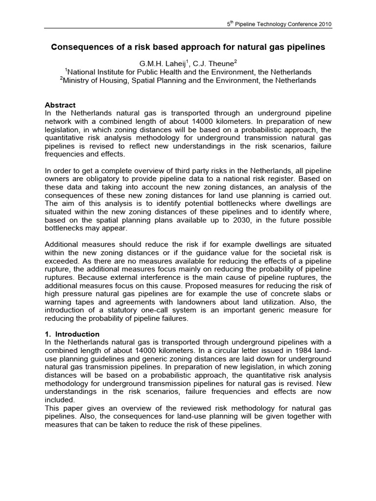 Risk-Based Zoning for Gas Pipelines | PDF | Risk | Pipeline Transport