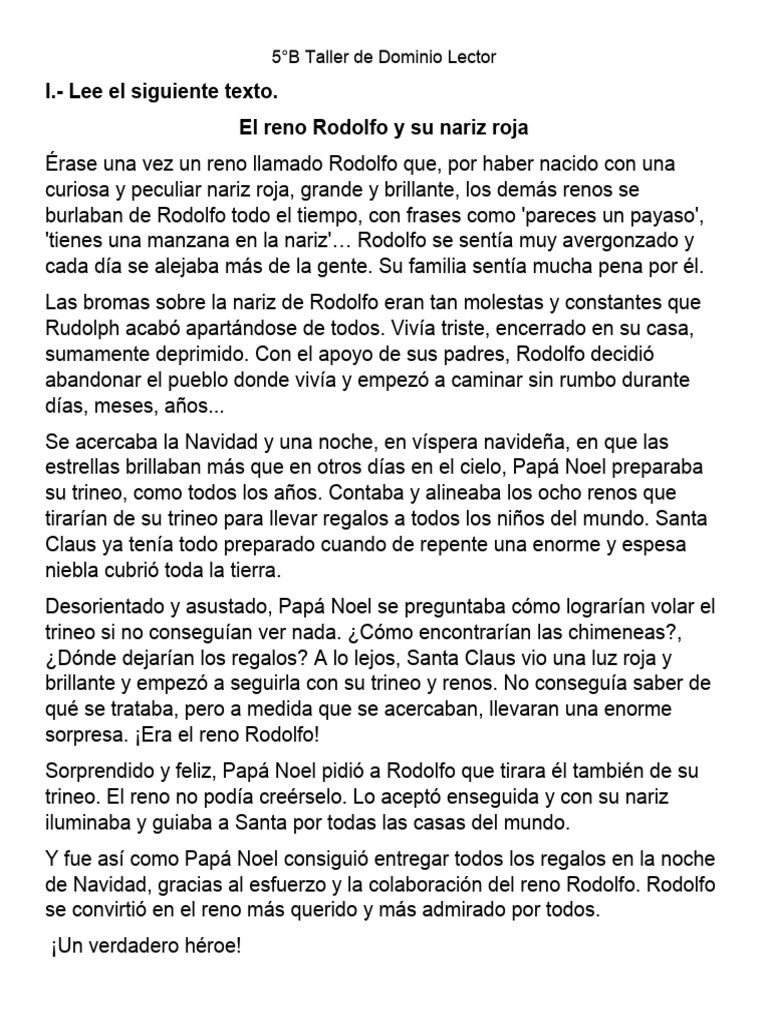 El Reno Rodolfo y Su Nariz Roja | PDF | Arte