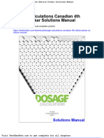 Full Download Dosage Calculations Canadian 4th Edition Pickar Solutions Manual