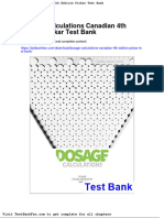 Full Download Dosage Calculations Canadian 4th Edition Pickar Test Bank