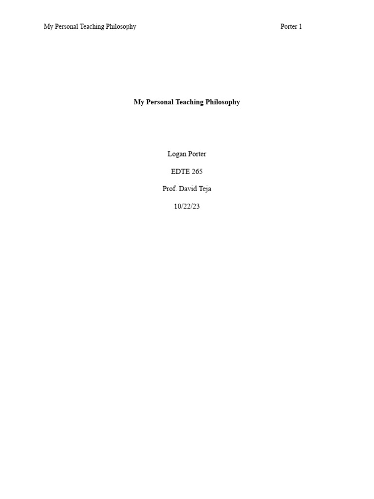 My Personal Teaching Philosophy Pdf Constructivism Philosophy Of