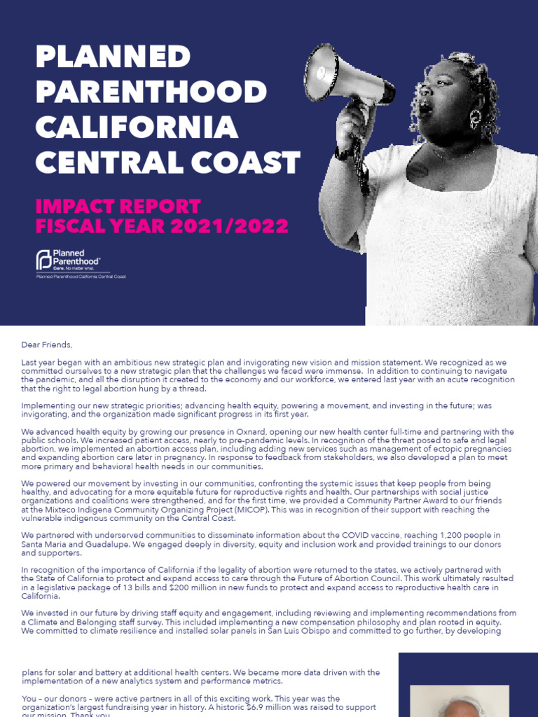 Planned Parenthood Central Coast Impact Report | PDF | Sexually ...