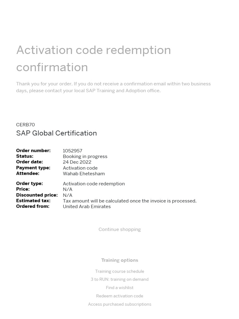 SAP Training - Globar Certification - CERB70 | PDF | Finance & Money ...