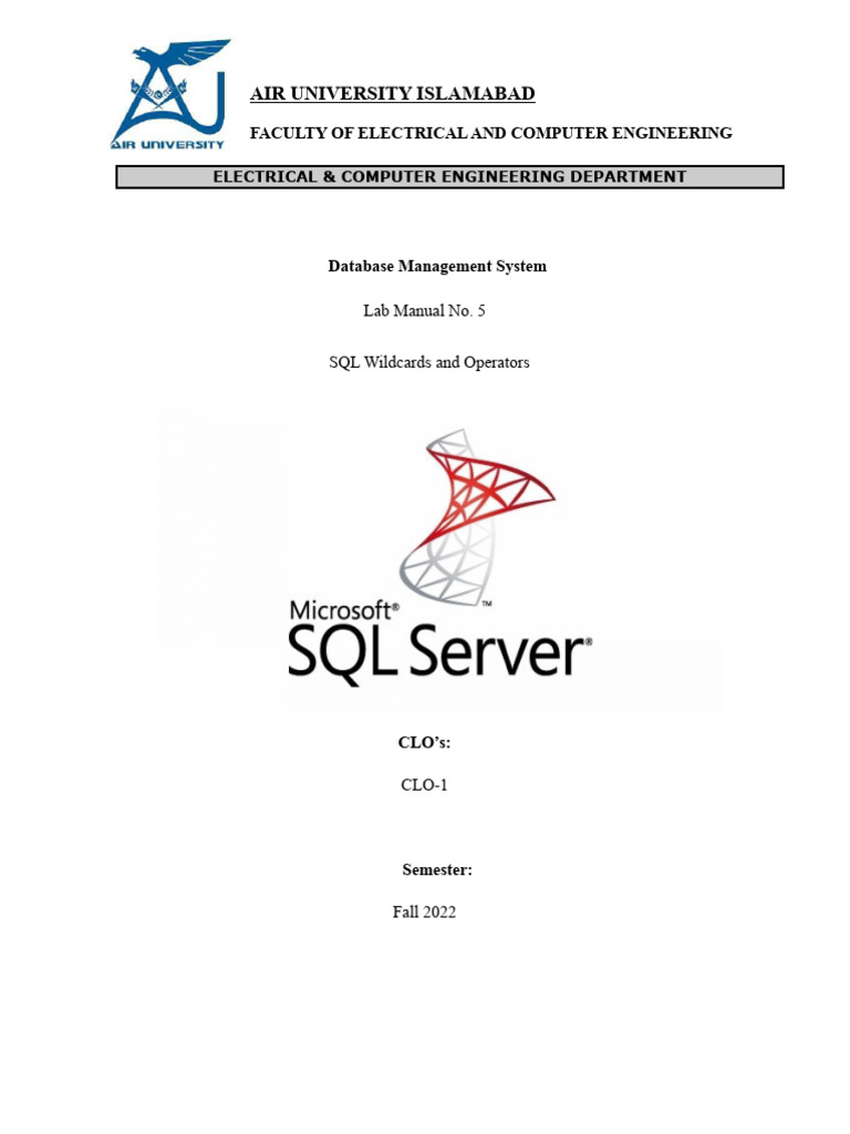 Lab Manual No. 5 | PDF