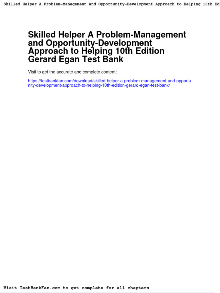 Full Download Skilled Helper A Problem Management and Opportunity Development Approach To