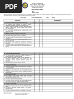 Teaching Demo Rubric