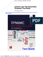 Full Download Dynamic Business Law The Essentials 3rd Edition Kubasek Test Bank
