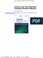 Full Download Dynamic Business Law The Essentials 4th Edition Kubasek Solutions Manual