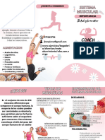 Folleto Tríptico Fitness Bienestar Femenino Rosa Verde  