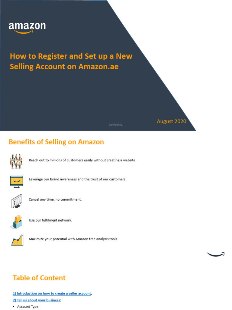 Amazon.ae Seller Account Setup Guide | PDF | Finance & Money Management
