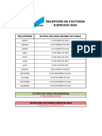 Calendario Recepcion de Facturas