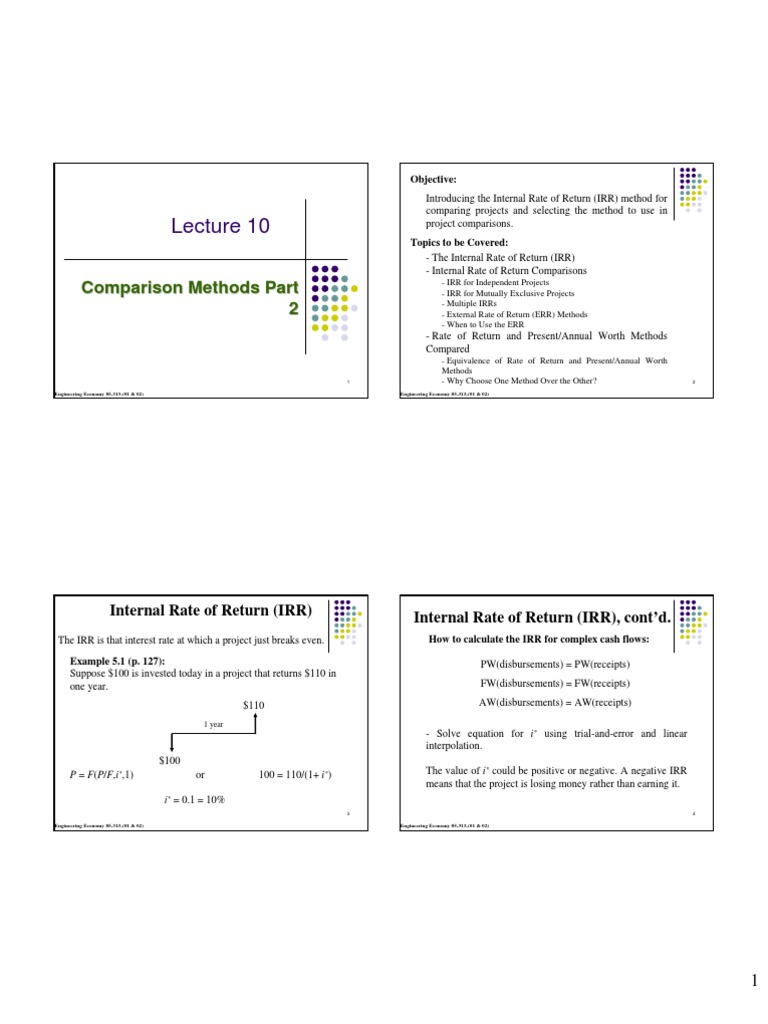Lecture10 Internal Rate Of Return Areas Of Computer Science