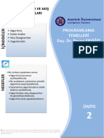 Ünite: Algoritmalar Ve Akış Diyagramları