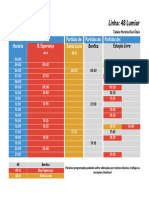 Linha: 48 Lumiar: Faixa Partidas De: Partidas De: Partidas De: Partidas De: Horária Santa Luzia B. Esperança