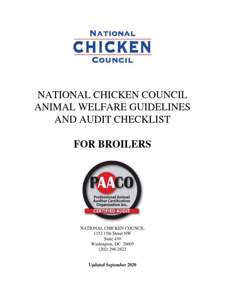 NCC Animal Welfare Guidelines for Broilers | PDF | Animal Welfare | Broiler
