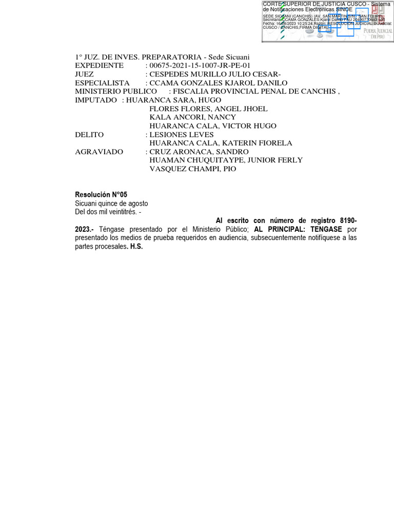 Exp. 00675-2021-15-1007-JR-PE-01 - Resolución - 26728-2023 | PDF | Derecho