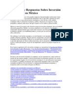 Preguntas y Respuestas Sobre Inversión Extranjera en México