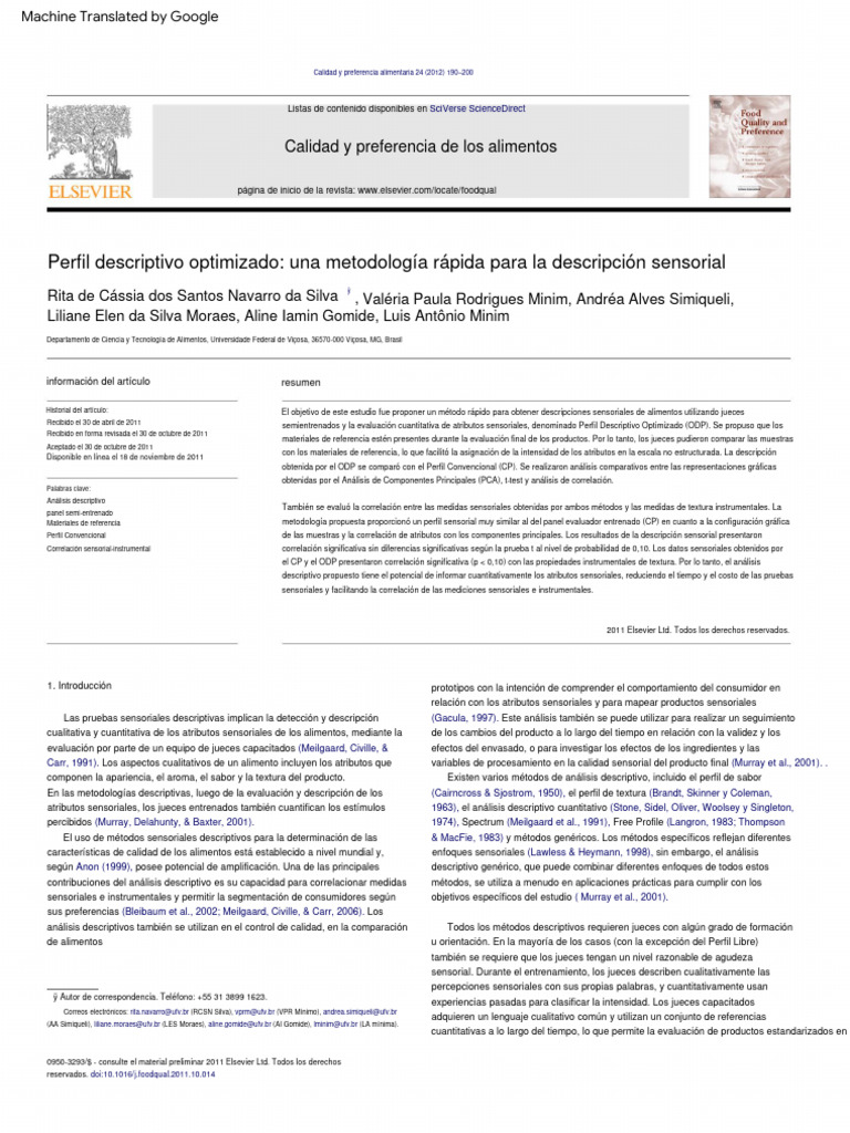 Optimized Descriptive Profile - A Rapid Methodology For Sensory ...