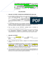 Formato Contrato de Trabajo para Obra Determinada