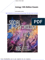 Full Download Social Psychology 10th Edition Kassin Test Bank