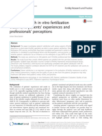 Gonen2016 Satisfaction With in Vitro Fertilization Treatment Patients' Experiences and Professionals' Perceptions