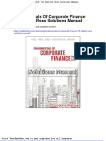Full Download Fundamentals of Corporate Finance 7th Edition Ross Solutions Manual
