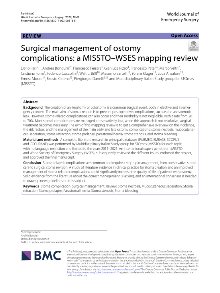 4) 2023 Surgical Management of Ostomy Complications PDF Surgery