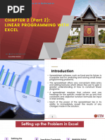 Chapter 2 - Linear Programming (Part 2 - Excel Solver)