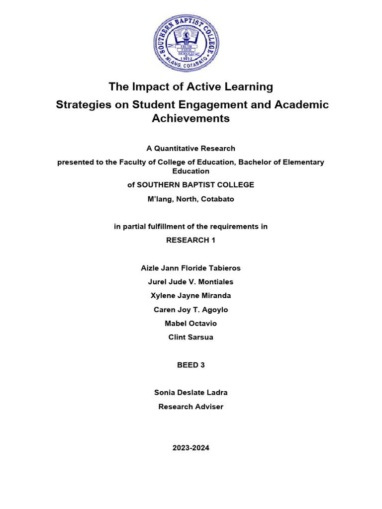 Active Learning's Impact on Engagement | PDF | Statistics | Learning