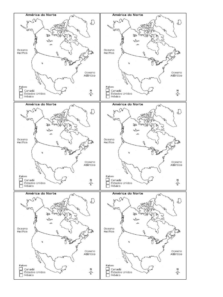 Mapa Da América Do Norte para Colorir | PDF