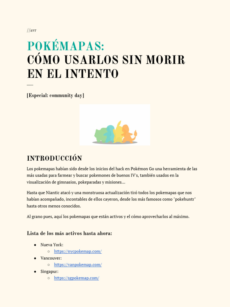 Guía de Pokemapas en Pokémon Go | PDF | Informática