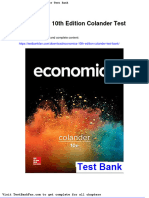 Full Download Economics 10th Edition Colander Test Bank
