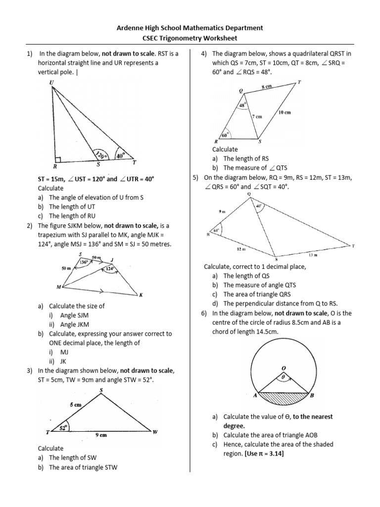 Trig Sine Cosine rules | PDF