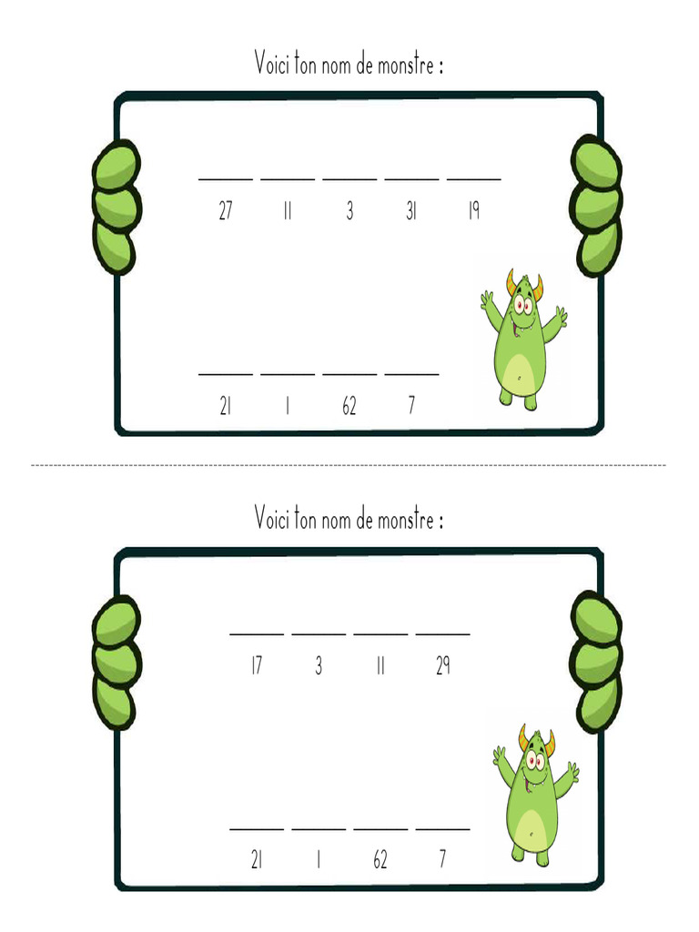 Noms de Monstre PDF