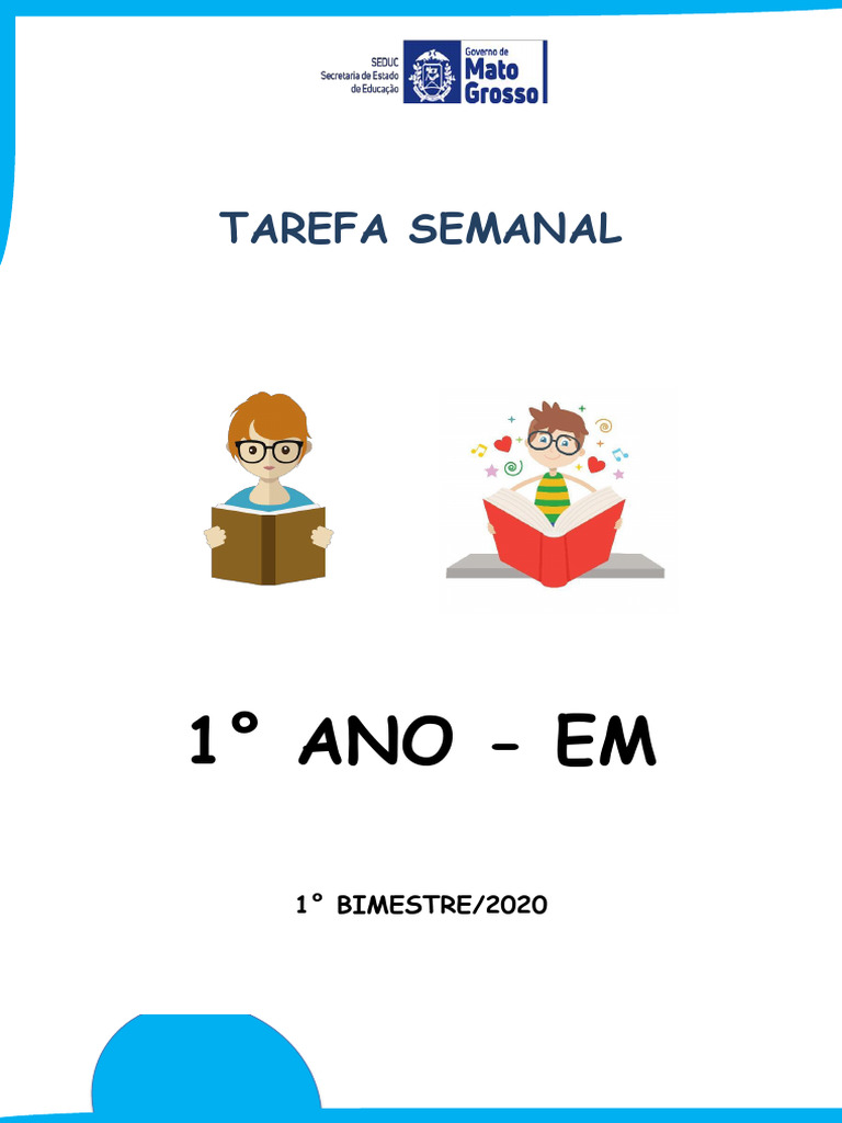 Tarefa semanal primeira semana 1 em pdf