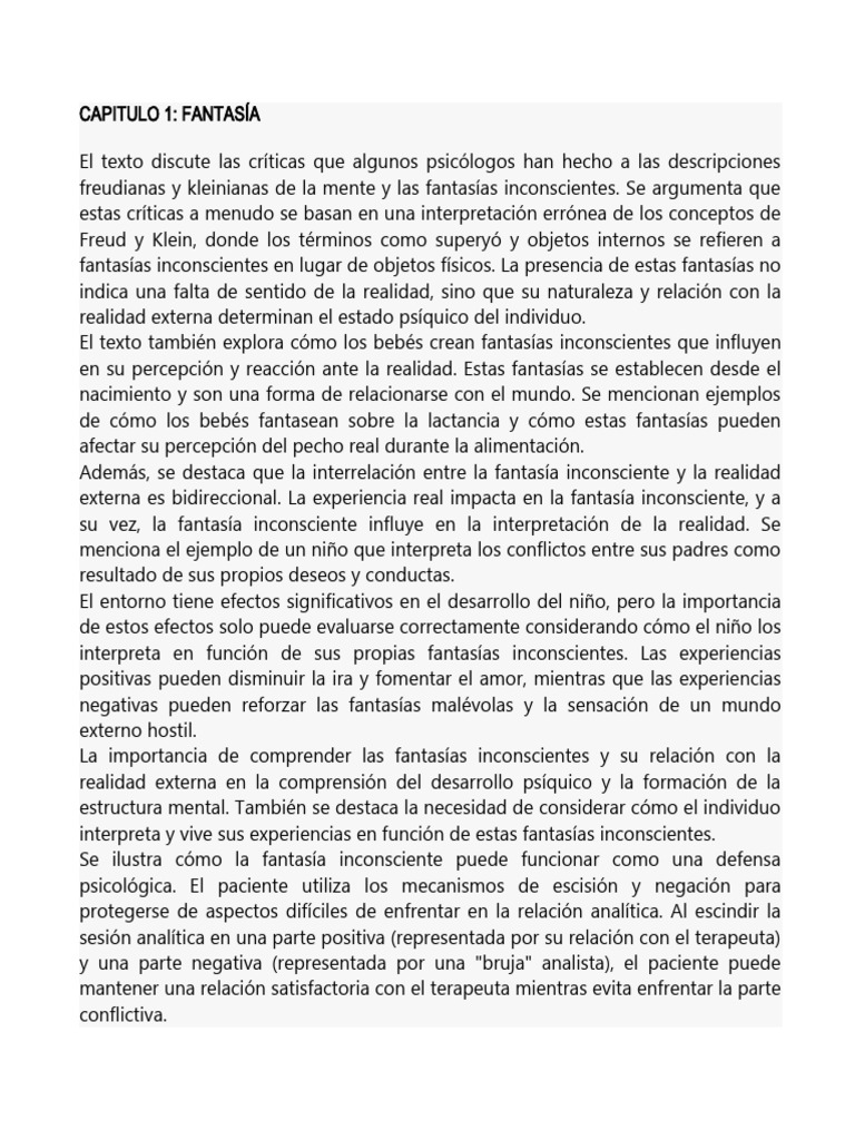 CAPITULO 1 - Fantasia | PDF | Sicología | Mente inconsciente