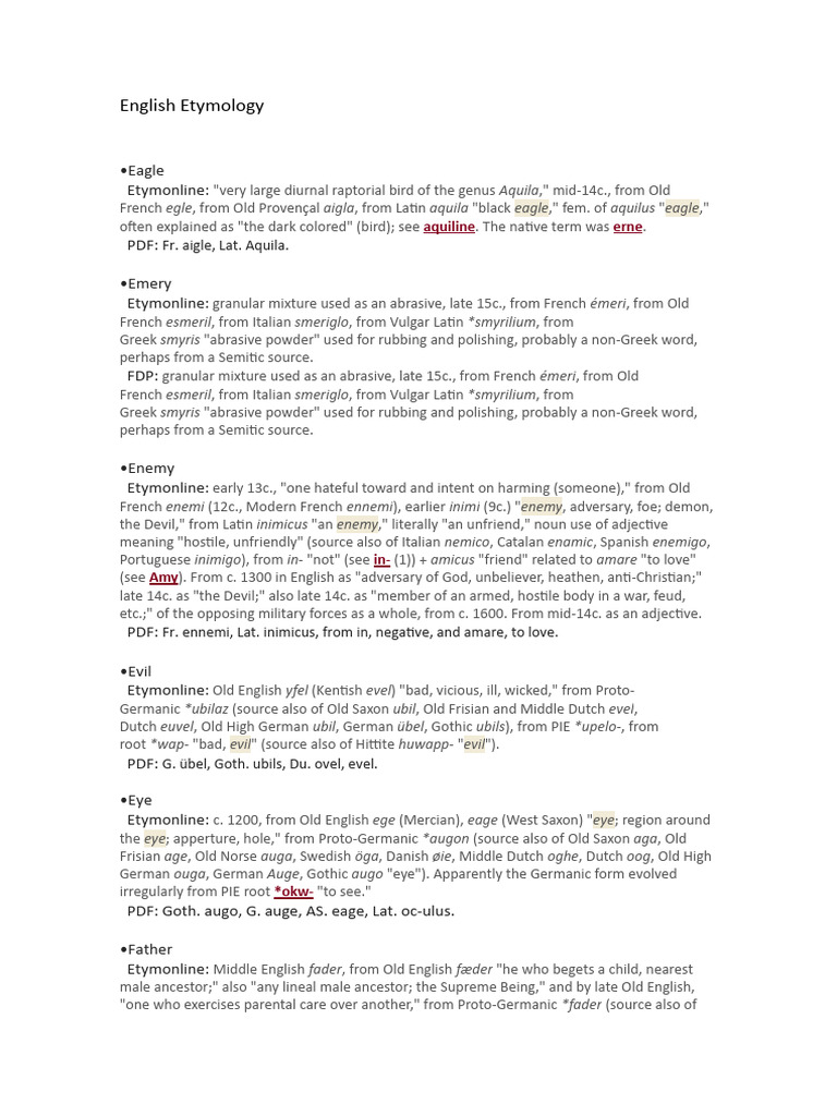 English Etymology PDF Languages Of Europe Cultural Assimilation